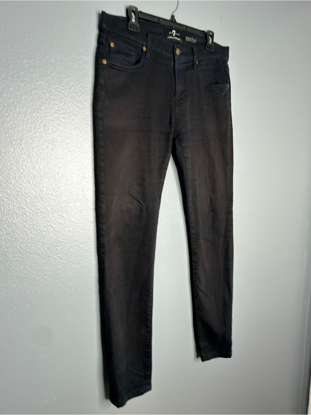 7 For All Mankind Men's Black Paxtyn Lux Skinny Jeans Size 33 (34x32)